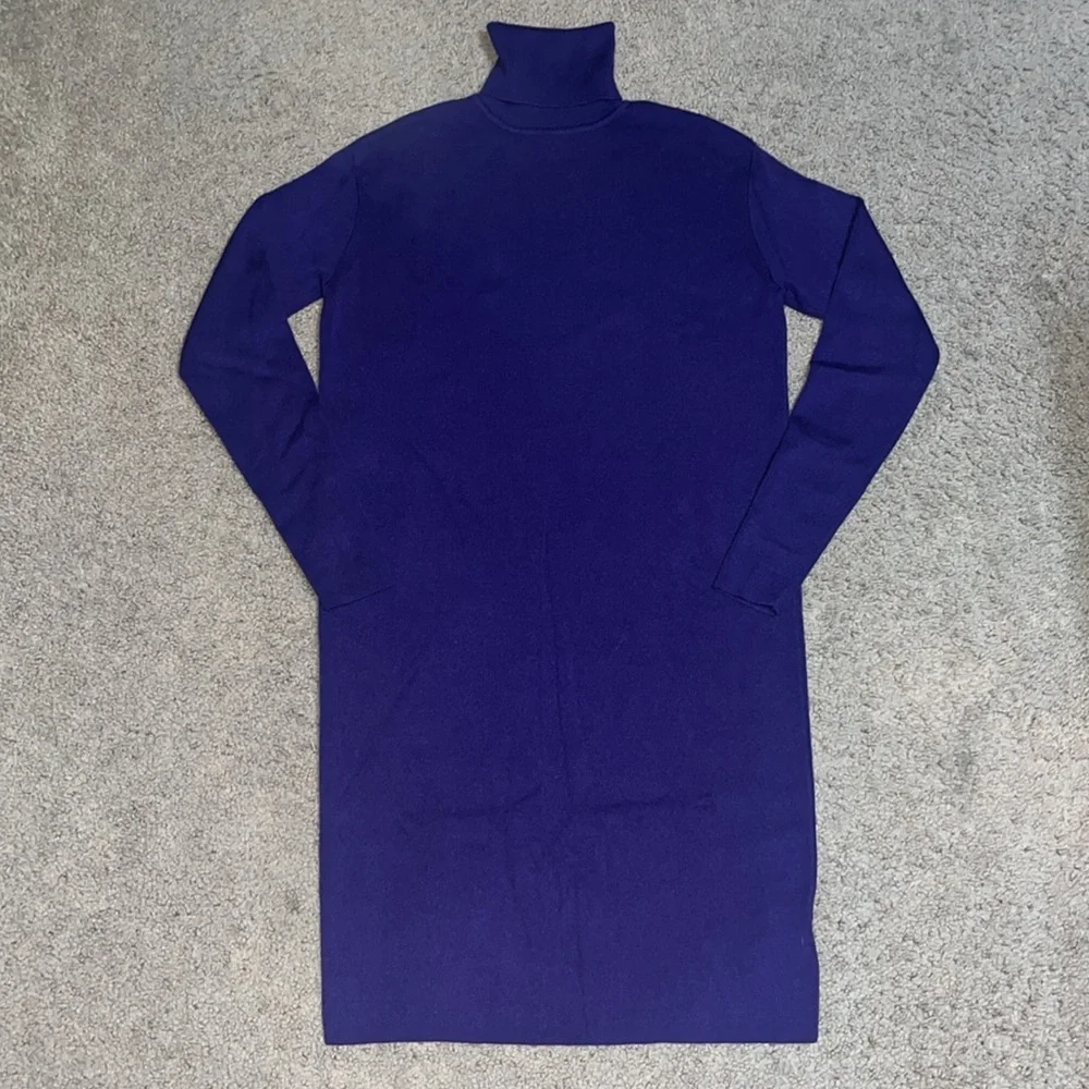 Michael Michael Kors Cashmere Blend Turtleneck‎ Long Sleeve Sweater Dress XXS